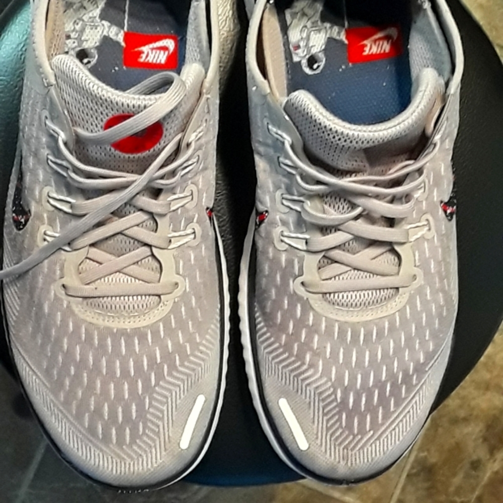 Nike silver space themed shoes